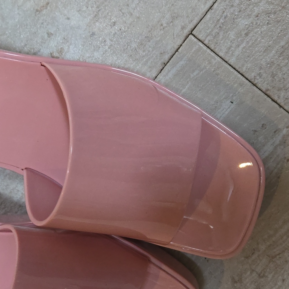 Jessica Simpson Gavena Patent Pink Slide Block Heel Sandal - Picture 2 of 8